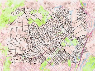 Kaart van Heemskerk in de stijl 'Soothing Spring' van Maporia