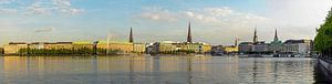 Panorama Buiten Alster Hamburg van Dieter Walther