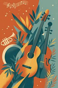 Musikplakat-Illustration, konzeptionell, zeitgenössisch dekorativ s