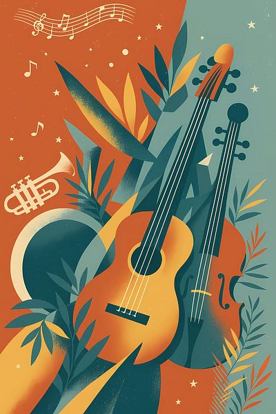 music poster illustration, conceptual, contemporary decorative s by Ariadna de Raadt-Goldberg