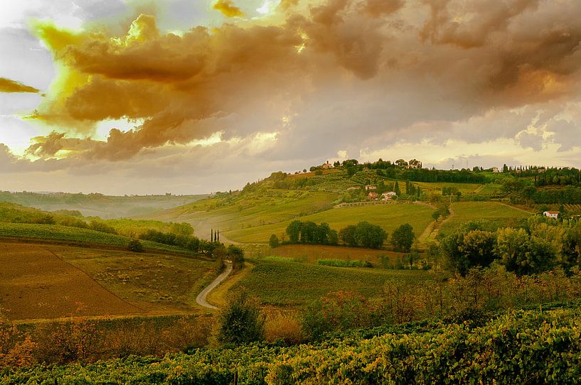 #Toscane, zonsondergang van Fotografie Arthur van Leeuwen
