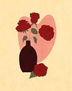 Minimalist still life with red roses in a vase by Tanja Udelhofen thumbnail