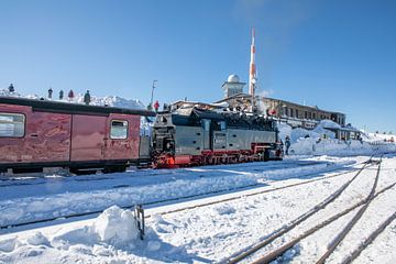 De Brockenbahn bij het station Brocken (Saksen-Anhalt) van t.ART