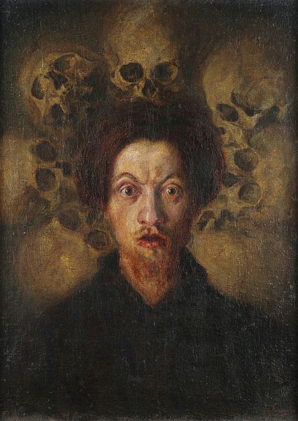 Selbstbildnis mit Totenköpfen, Luigi Russolo von Atelier Liesjes