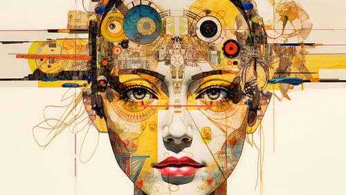 Pop-Art Neo-Dada Vrouw Portret