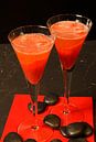 Papaya und Erdbeere treffen auf Sekt. von Babetts Bildergalerie Miniaturansicht