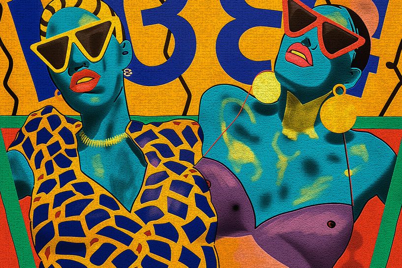 Popart Porträts-Sonnenanbeter von Ton Kuijpers