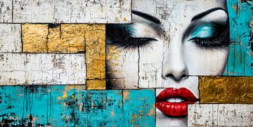 Mosaic of emotions - Golden silence by Klaus Tesching - Art-AI