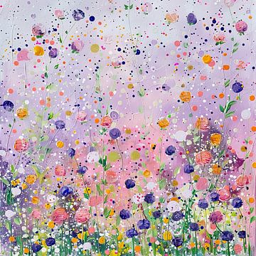 Field of flowers Impressionism by Wonderful Art