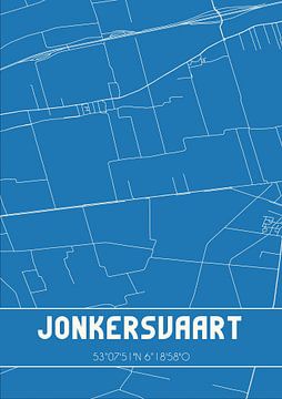 Blaupause | Karte | Jonkersvaart (Groningen) von Rezona