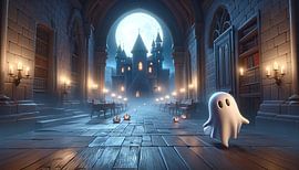 A little ghost explores the mysterious castle by artefacti