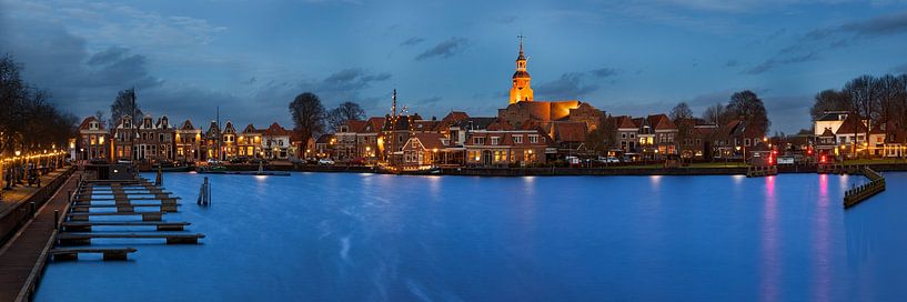 Blokzijl-3,  Avond Panorama, Nederland van Adelheid Smitt