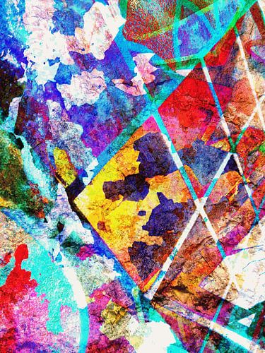 Modern, Abstract Digitaal Kunstwerk - When The Answers Escape Us (Links)