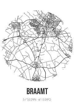 Braamt (Gelderland) | Karte | Schwarz und Weiß von Rezona