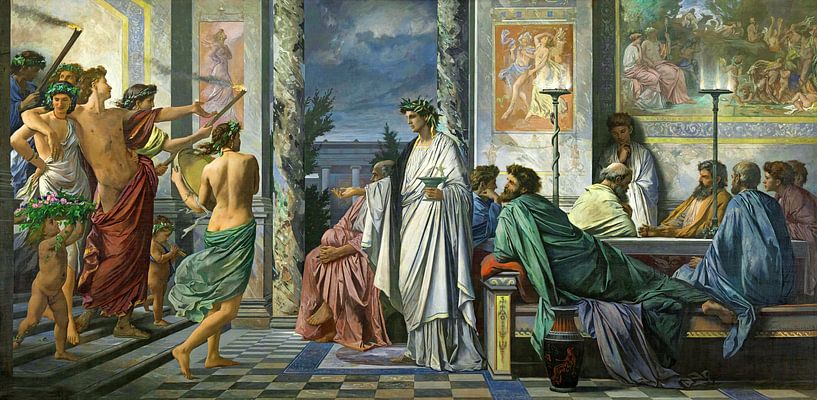 Anselm Feuerbach,Plato's Symposium, 1869 van finemasterpiece