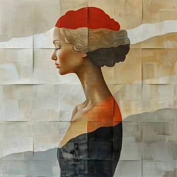 Intrigerend Vrouwelijk Portret met Warme Aardetinten van Color Square