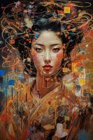 Portrait with colour explosion
