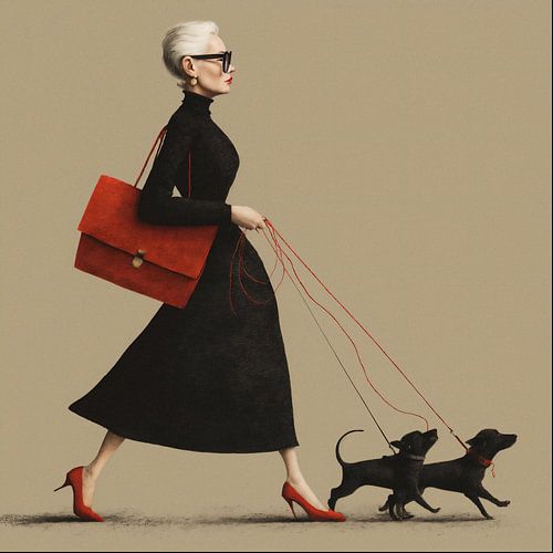 woman with red bag