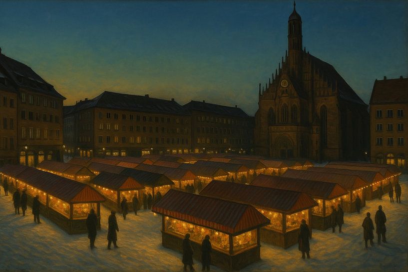 Nürnberger Christkindlesmarkt in der Abenddämmerung von Travel Shop