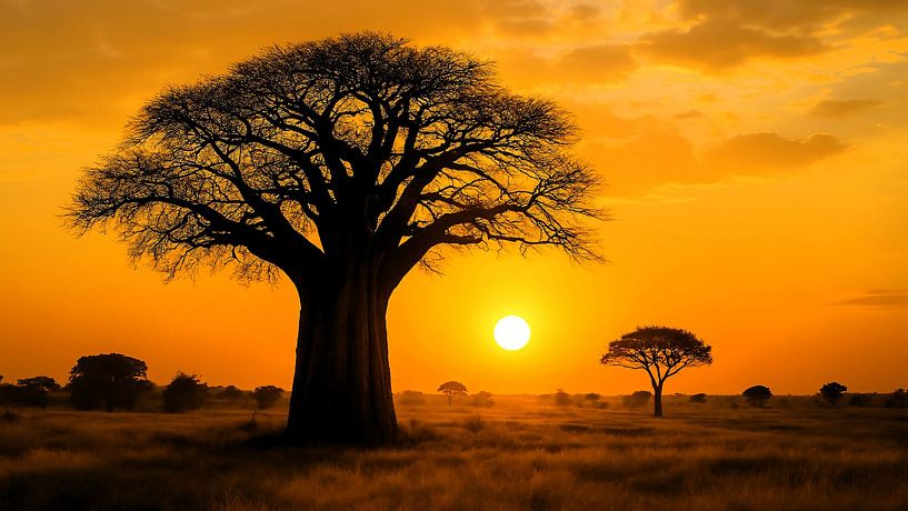 Panorama à l'heure d'or sur le baobab par A.D. Digital ART