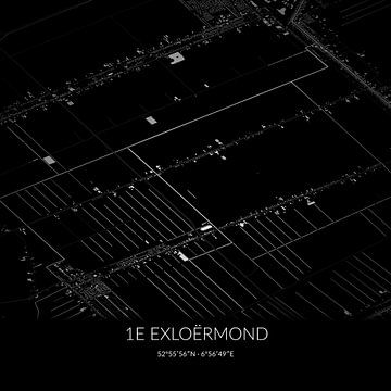 Schwarz-weiße Karte von 1e Exloërmond, Drenthe. von Rezona
