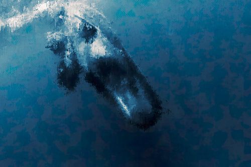 Baleine en plongée avec son baleineau