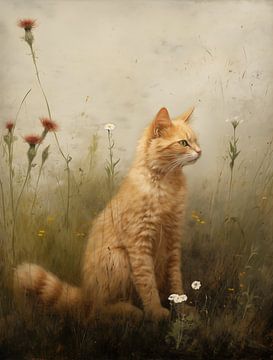 Red Cat in the Summer Meadow by Emil Husstege