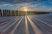 Sunset with Breakwaters beach Burgh-Haamstede