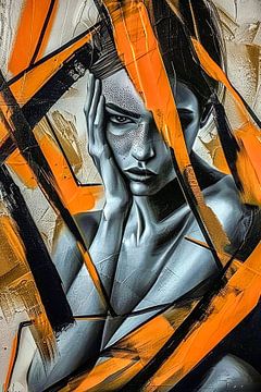 vrouw abstract portret van Egon Zitter