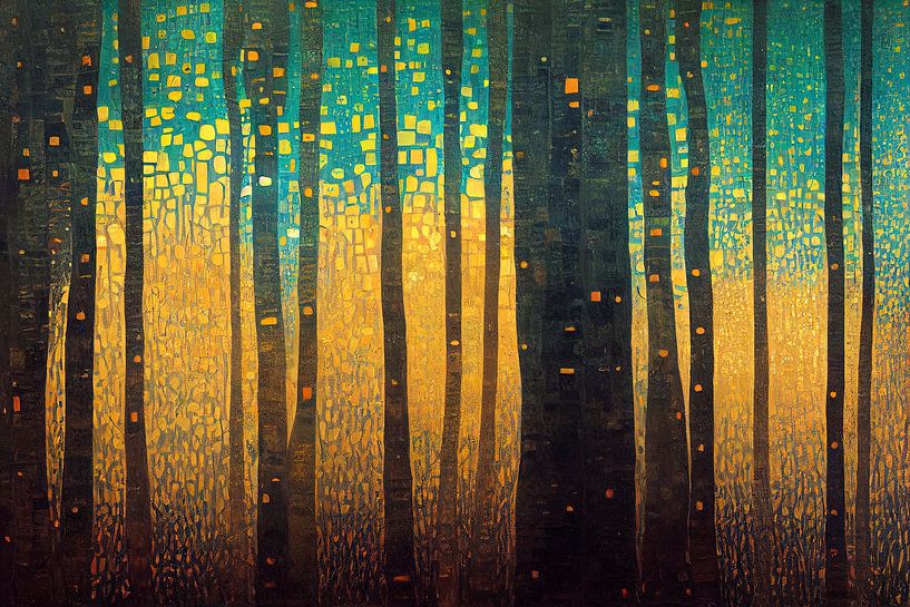 Oak Trees in the Style of Gustav Klimt by Whale & Sons