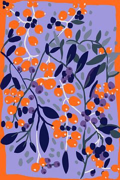 Blue And Orange Berries by Treechild