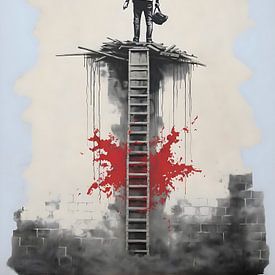 Banksy-Hommage Niemals aufgeben von PixelPrestige