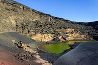 Lagune met groen water in Lanzarote van Reiner Conrad thumbnail