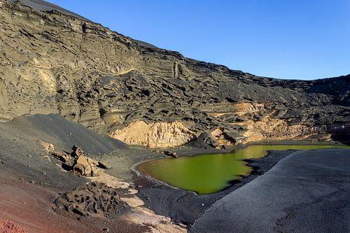 Lagoon with green water in Lanzarote