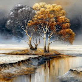 Reflexion in Gold & Silber von Max Steinwald