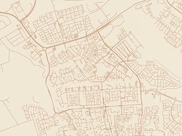 Terracotta style map of Spijkenisse by Map Art Studio
