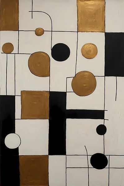 Abstract figures gold and black by Art & Soul Creations