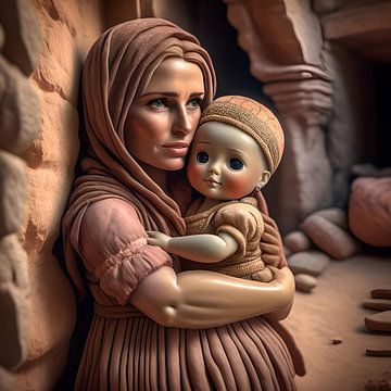 The woman with the doll by Gert-Jan Siesling