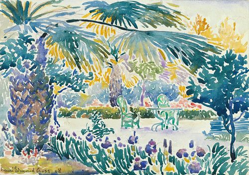 Henri-Edmond Cross - The painter's garden in Saint Clair (1908).