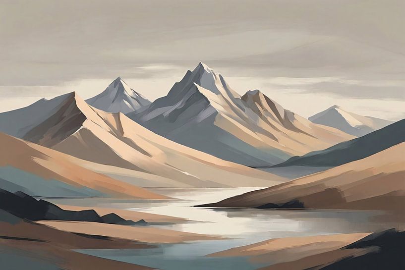 Mountains with beige painting by Art & Soul Creations