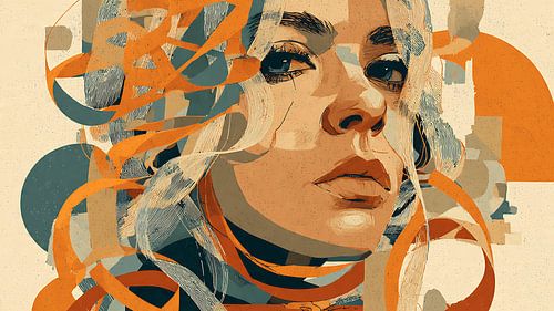 Vintage Memory Weaver-portret met filmlinten