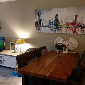 Customer photo: Rotterdam skyline  by Artflow Schilderijen, on canvas