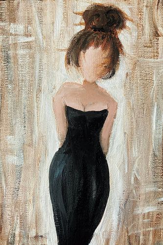 Little Black Dress abstract schilderij
