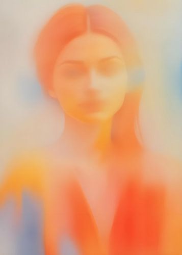 TW living - modern art - blurred woman portrait