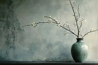 Vase with blossom branches decor
