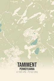Vintage landkaart van Tamiment (Pennsylvania), USA. van Stad & Wand