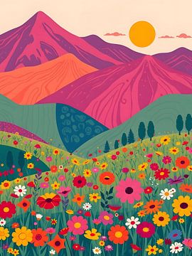 Wilde bloemen in de majestueuze bergen van HorizonArtistry