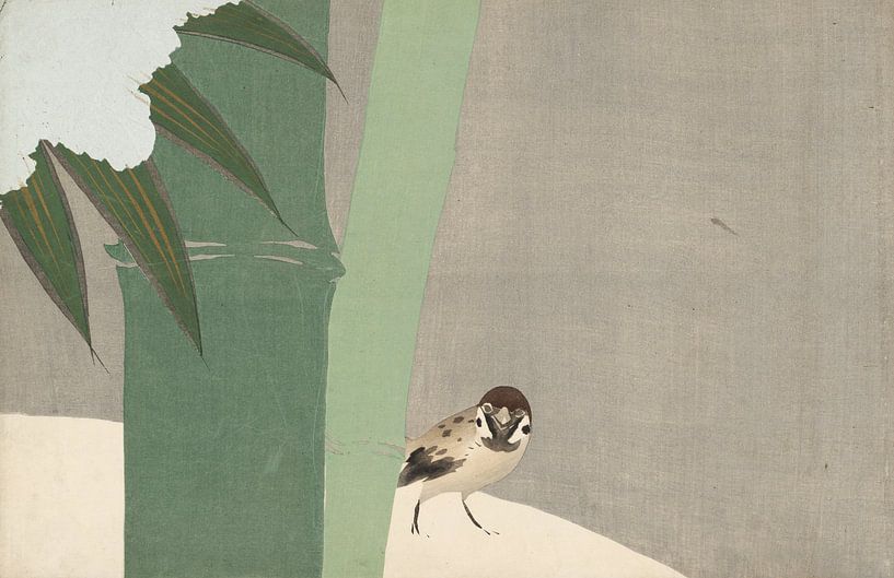 Bamboe in sneeuw van 1000 Schilderijen