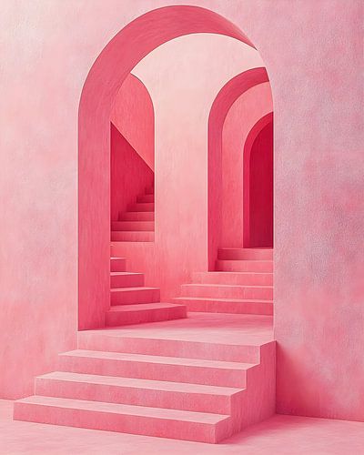 Labyrinthe d'escaliers roses