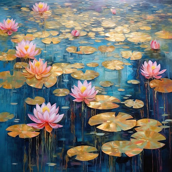 Serenity | Water Lily Art by Abstract Painting
